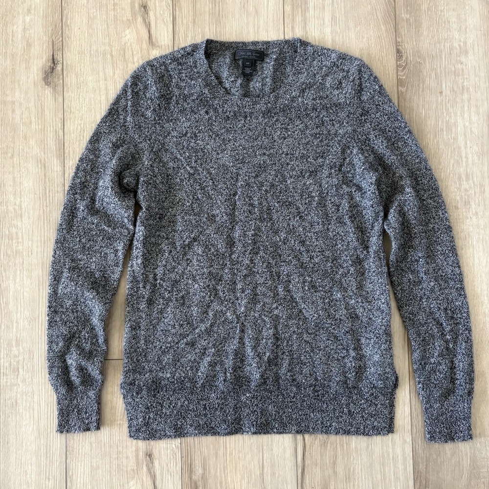 Saks Fifth Avenue Grey Cashmere Crewneck Sweater Women's Small Spilt Hem
